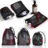 REDCAMP 5PCS Small Ditty Bags Set for Backpacking, Ultralight Nylon Mesh Drawstring Stuff Sack Assortment Storage Pouch Bags for Outdoor Camping Indoor Home, Red view 3