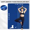 CAMBIVO Large Yoga Mat (6'x 4'), Extra Wide Workout Mat for Men and Women, 1/3 &1/4 Thick Exercise Fitness TPE Mat for Home Gym, Yoga, Pilates, Workout (Blue), 6mm view 2