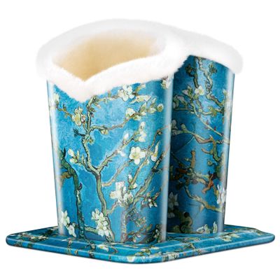 PG6 PU Leather Double Velvet Plush Protective Eyeglasses Holder for Desks