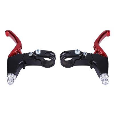 Brake Levers 1 Pair Aluminium Alloy Cycling Brake Level Handles Brake Levers for Road Mountain Bike(Red)