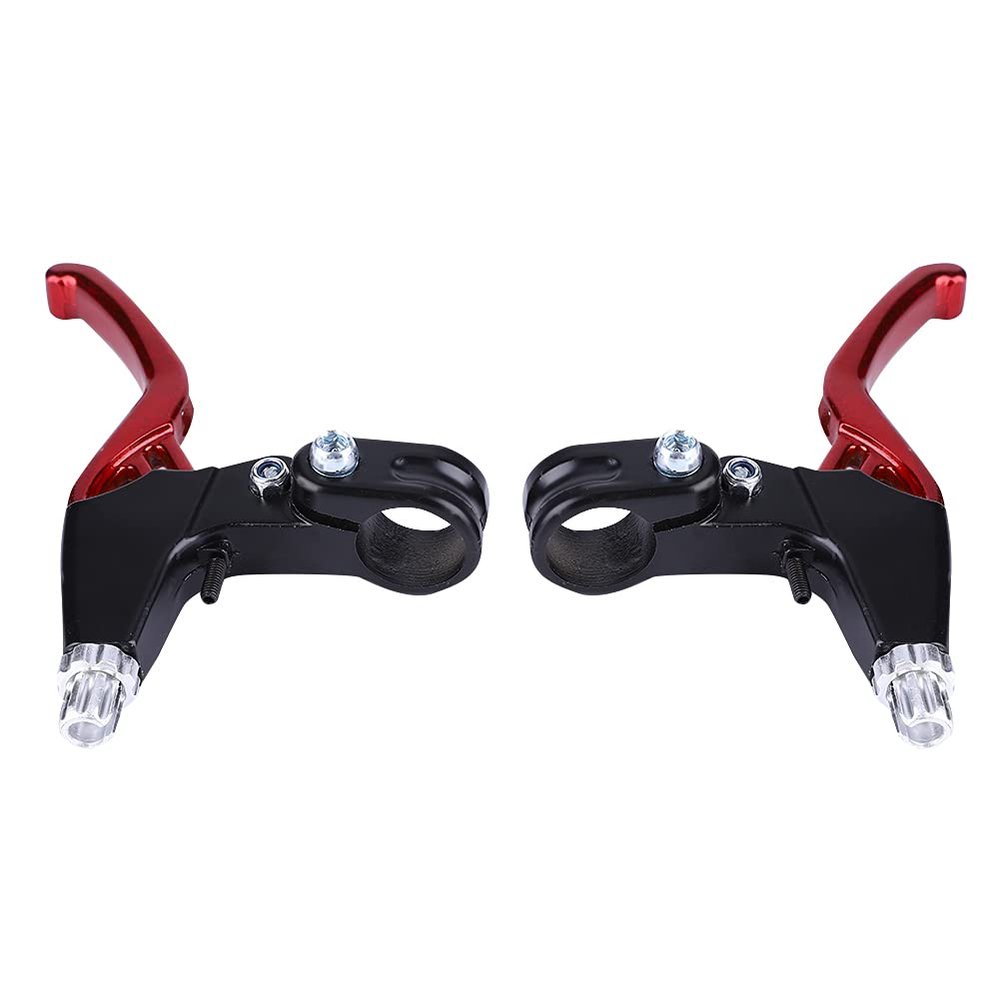 Brake Levers 1 Pair Aluminium Alloy Cycling Brake Level Handles Brake Levers for Road Mountain Bike(Red)