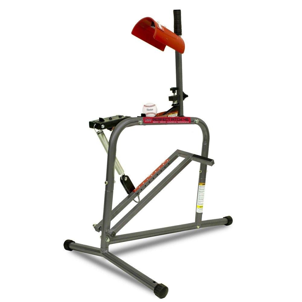 Heater Sports Perfect Pitch 45 MPH Baseball & Softball Mechanical Pitching Machine (#HC129) - Adjustable & Portable Design, Ideal for Kids, Teens, & Adults | Perfect for Field & Hitting Practice