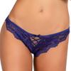 Yandy Womens Sheer Floral Lace Boyshort Cheeky with Scalloped Trim Navy Blue Small view 1