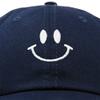 DALIX Smile Baseball Cap Smiling Face Happy Dad Hat Men Women Teens Navy Blue view 2
