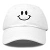 DALIX Smile Baseball Cap Smiling Face Happy Dad Hat Men Women Teens in White view 1