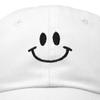 DALIX Smile Baseball Cap Smiling Face Happy Dad Hat Men Women Teens in White view 2