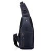 Hebetag Leather Sling Bag Backpack for Men Women Travel Outdoor Camping Crossbody Shoulder Chest Day Pack Hiking Walking Backpacks Black view 2