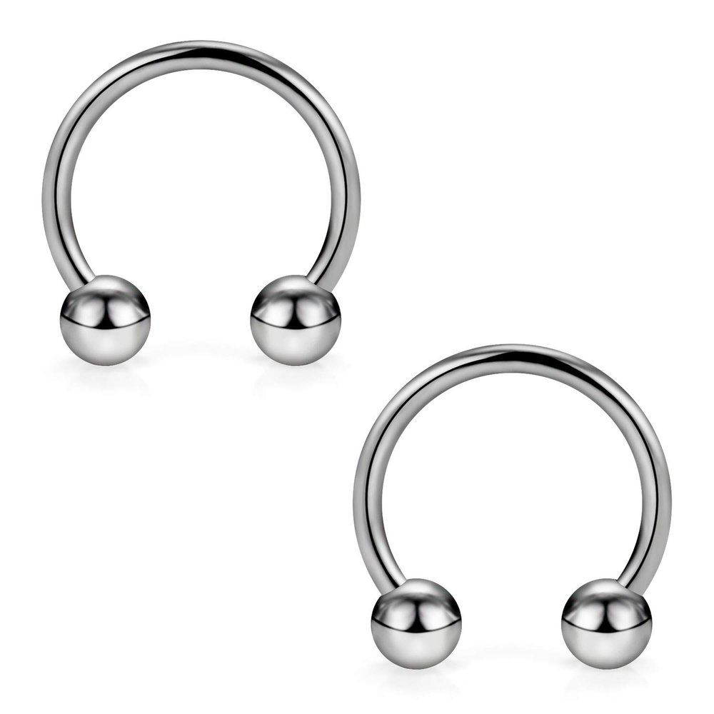 SCERRING 2PCS 14G G23 Titanium Septum Ring Nose Rings Hoop Helix Daith Cartilage Tragus Earrings Eyebrow Body Piercing Jewelry 8mm