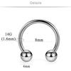 SCERRING 2PCS 14G G23 Titanium Septum Ring Nose Rings Hoop Helix Daith Cartilage Tragus Earrings Eyebrow Body Piercing Jewelry 8mm view 3