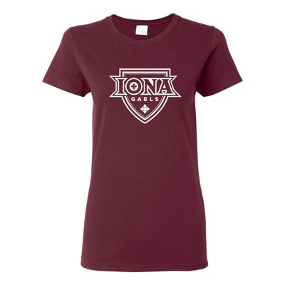 UGP Campus Apparel LS02 - Iona Gaels Primary Logo Womens T Shirt - 3X-Large - Maroon