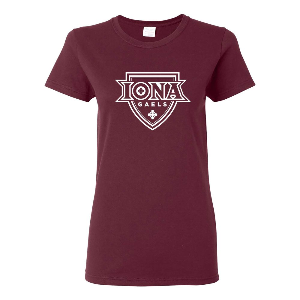 UGP Campus Apparel LS02 - Iona Gaels Primary Logo Womens T Shirt - 3X-Large - Maroon