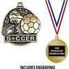 Soccer Medals, 2" Gold Soccer Medal Award with Free Custom Engraving 100 Pack view 2