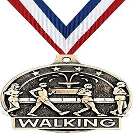 Walking Medals, 2" Gold Walking Medal Award with Free Custom Engraving 20 Pack Prime