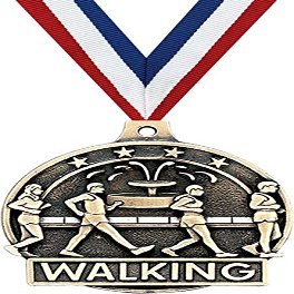 Walking Medals, 2" Gold Walking Medal Award with Free Custom Engraving 20 Pack Prime