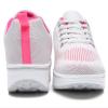 DADAWEN Women's Slip On Breathable Mesh Walking Tennis Shoes Lightweight Comfort Wedge Platform Casual Sneakers for Gym Travel Work Gray/Hot Pink US Size 10 view 4