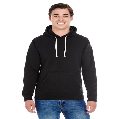 J. America Triblend Hooded Sweatshirt 3XL Solid Black Triblend