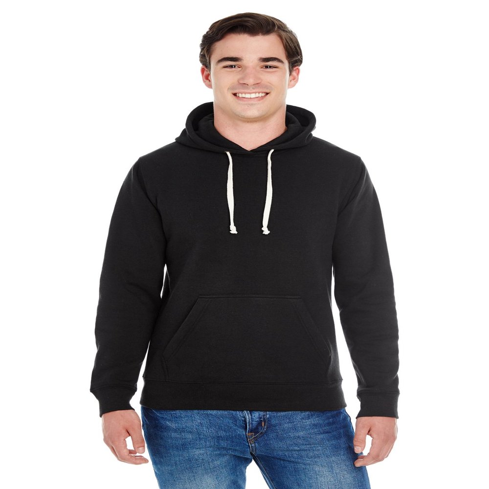 J. America Triblend Hooded Sweatshirt 3XL Solid Black Triblend
