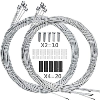Hapleby 10PCS Premium Bike Shift Cable, Professional Bicycle Shift Wire Kit for Mountain and Road Bicycle, For Free 5 O-rings, 10 End Ferrules and 20 End Caps