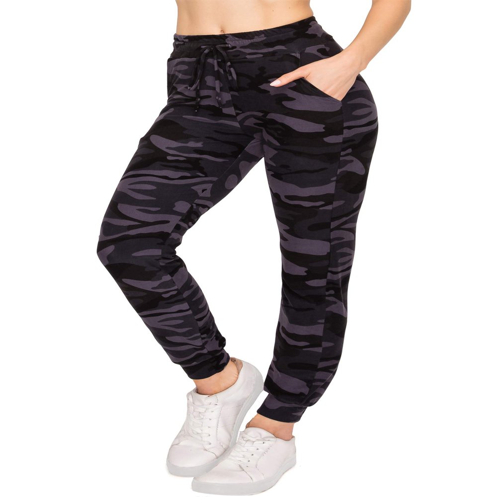 ALWAYS Women's Camo Jogger Pants - Skinny Fit Premium Soft Lightweight Stretch Pockets Sweatpants 153 XL