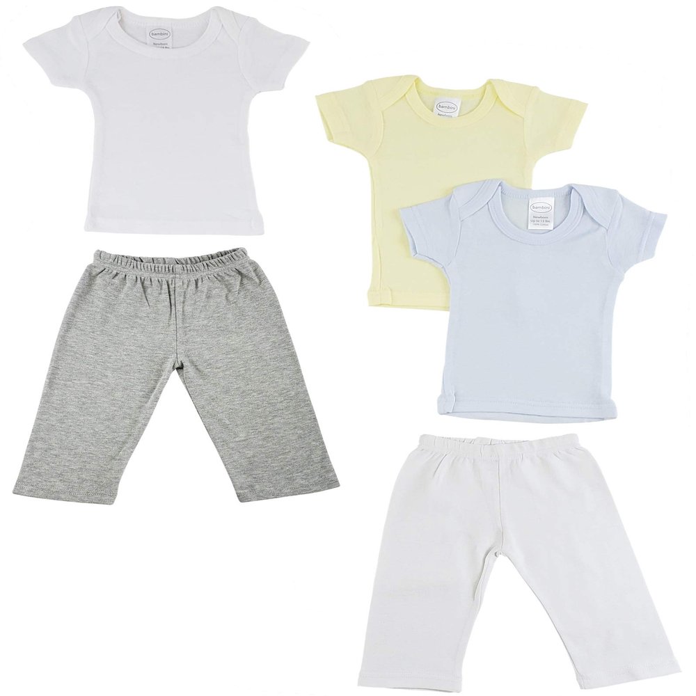 bambini Infant Boys T-Shirts and Track Sweatpants - Large Grey/White