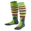 FALKE Unisex Kids SK2 Intermediate Stripes Ski Socks, Medium Cushion, Patterned, Breathable Quick Dry, Merino Wool, Green (Vivid Green 7231), 13-3.5, 1 Pair view 1
