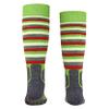 FALKE Unisex Kids SK2 Intermediate Stripes Ski Socks, Medium Cushion, Patterned, Breathable Quick Dry, Merino Wool, Green (Vivid Green 7231), 13-3.5, 1 Pair view 2