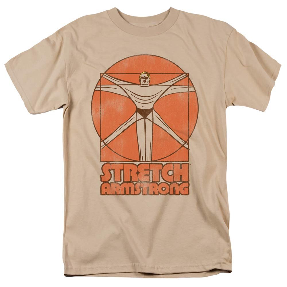 A&E Designs Stretch Armstrong T-Shirt Vitruvian Stretch Sand Tee, Large
