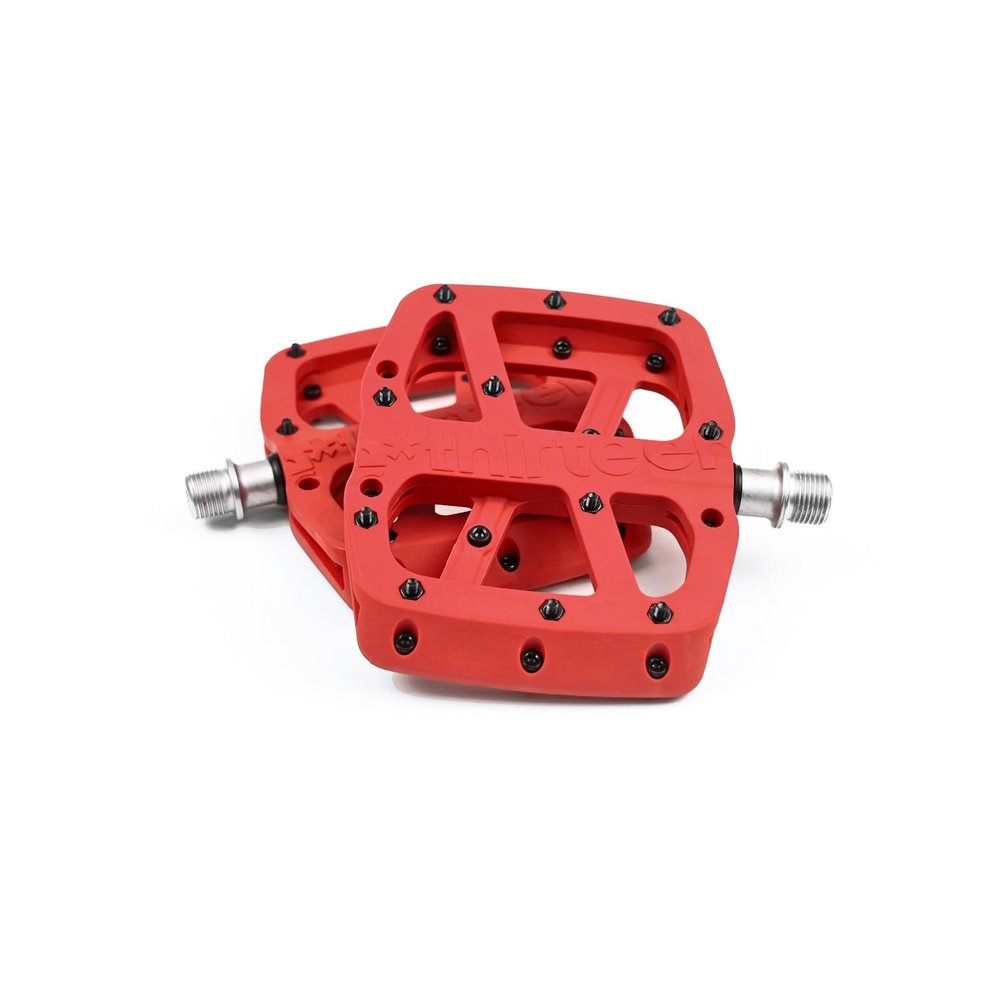 e*thirteen Components Composite Base Flat Pedals for MTB, Mountain Bike, BMX, eBike, eMTB