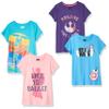 Amazon Essentials Disney | Marvel | Star Wars | Frozen | Princess Girls' Short-Sleeve T-Shirts, Pack of 4, Star Wars Rule The Galaxy, XX-Large view 1