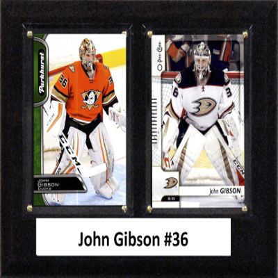 C&I Collectables NHL Anaheim Ducks Mens 68JOHNGIBSONNHL 6"x8" John Gibson Anaheim Ducks Two Card Plaque, Brown, N/A