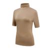 OThread & Co. Women's Half Sleeve Turtleneck T-Shirt Basic Stretch Layer Comfy High Neck Top (Large, Coffee) view 3