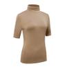OThread & Co. Women's Half Sleeve Turtleneck T-Shirt Basic Stretch Layer Comfy High Neck Top (Large, Coffee) view 4
