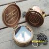 Engraved Nautical Compass, Personalized Compass, Mens Gift, Groomsmen Gift, Wedding Gift, Hiking Gift, Corporate Gift, (Inside Engraved with Wooden Box) view 4