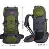 Bseash 60L Internal Frame Waterproof Hiking Camping Backpack with Rain Cover, Large Outdoor Sport Travel Daypack Rucksack view 2