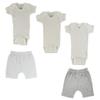 bambini Infant Onezies and Shorts White/Grey view 1