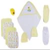 bambini Hooded Towel, Bath Mittens and Caps - Newborn White view 1