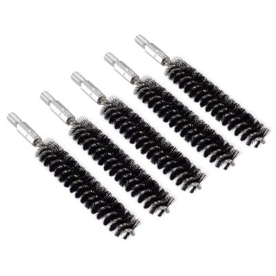 BOOSTEADY 5 Pcs Nylon Bristle Bore Gun Cleaning Brush for Pistol, 50 Professional Square Patches, .260/6.5MM, .17, .22, .357/9MM, .40, .45, .30/7.62MM Caliber