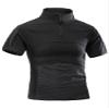 AKARMY Men's Military Short Sleeve T-Shirt, Tactical Cargo Pullover Polo Shirts, Outdoor Camo Shirt with 1/4 Zipper 0312 Black view 1