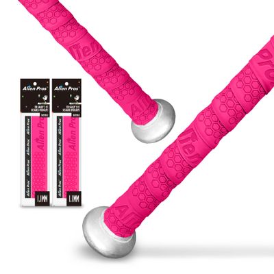 Alien Pros Bat Grip Tape for Baseball (2 Grips) 1.1 mm Precut and Pro Feel Bat Tape Replacement for Old Baseball bat Grip Wrap Your Bat for an Epic Home Run (2 Grips, Pink)
