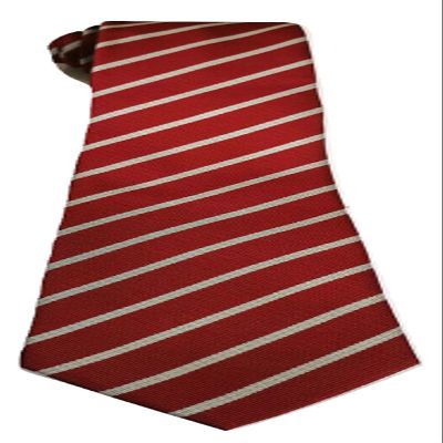 L&L Mens Boys School Uniform football prom party Striped tie (Red/Silver)