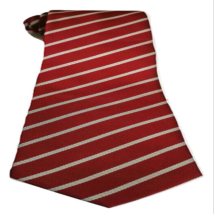L&L Mens Boys School Uniform football prom party Striped tie (Red/Silver)
