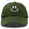 DALIX Smile Baseball Cap Smiling Face Happy Dad Hat Men Women Teens in Olive view 1