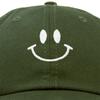 DALIX Smile Baseball Cap Smiling Face Happy Dad Hat Men Women Teens in Olive view 2