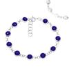 AeraVida 2 In 1 Simulated Blue Lapis-Lazuli & Mother of Pearl .925 Sterling Silver Tennis Bracelet view 1
