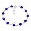 AeraVida 2 In 1 Simulated Blue Lapis-Lazuli & Mother of Pearl .925 Sterling Silver Tennis Bracelet view 2