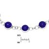 AeraVida 2 In 1 Simulated Blue Lapis-Lazuli & Mother of Pearl .925 Sterling Silver Tennis Bracelet view 4