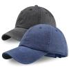 2 Pack Baseball Caps Golf Dad Hats,Ajustable Vintage Washed Cotton Ball Cap for Men Women(Navy Blue+Black)