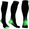 Physix Gear Compression Socks - Best Men & Womens Compression Socks for Circulation, Running, Nurses, Athletic Use Sock Compression, Blood Pressure Socks, Calcetines de Compresion, Black/Green, XXL view 1