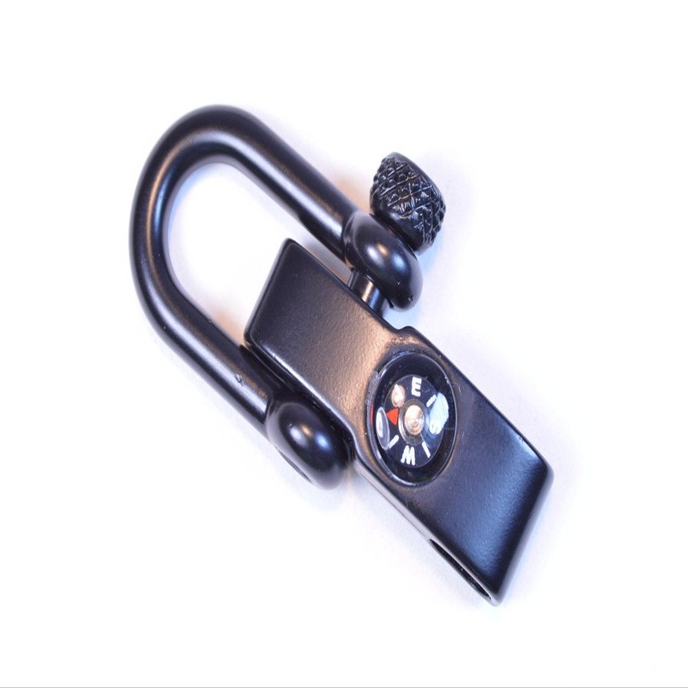 Black Compass Adjustable Paracord Metal Shackle - 20 Pack