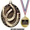 Crown Awards Horseshoe Medals, 2" Gold Horseshoe Toss Medal Award with Free Custom Engraving 20 Pack view 2
